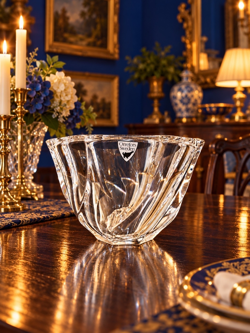 Orefors Lead Crystal Candy Dish. Nvr Used